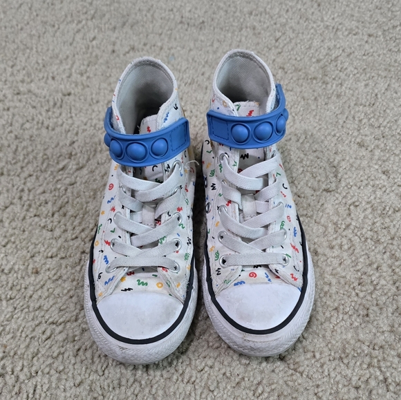 Boy's Converse Shoes Chuck Taylor All Star Pop It Bubble Strap Hi Top Size 13 - Picture 2 of 8